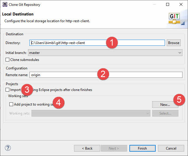 eclipse git local path